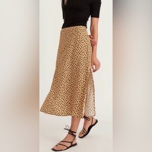 MARINE LAYER ANIMAL PRINT RYAN MIDI SLIP SKIRT, SIZE 8.
